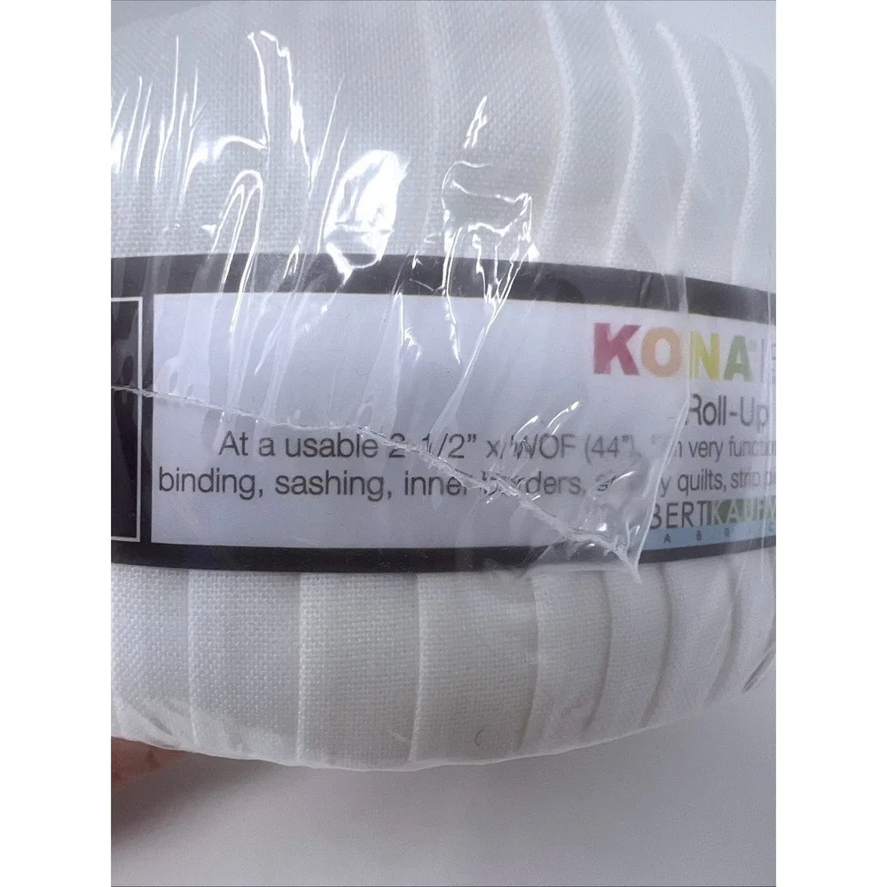 Roll Up Kona Cotton Solids Snow by Robert Kaufman Jelly Roll 2.5